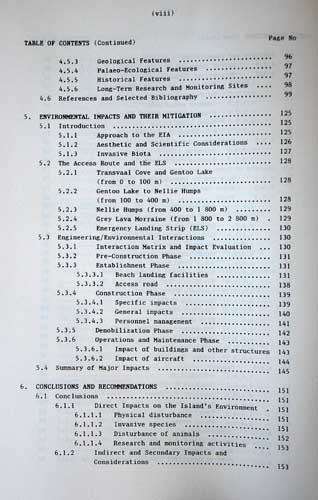 An Environmental Impact Assessment of a Proposed Emergency Landing Facility on Marion Island - 1987