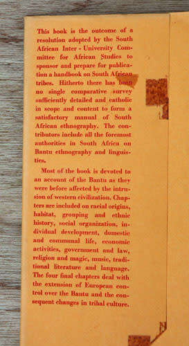 The Bantu-Speaking Tribes of South Africa (An Ethnological Survey) -- I. Schapera