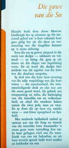 DIE GAWE VAN DIE SEE -- Anne Morrow Lindbergh