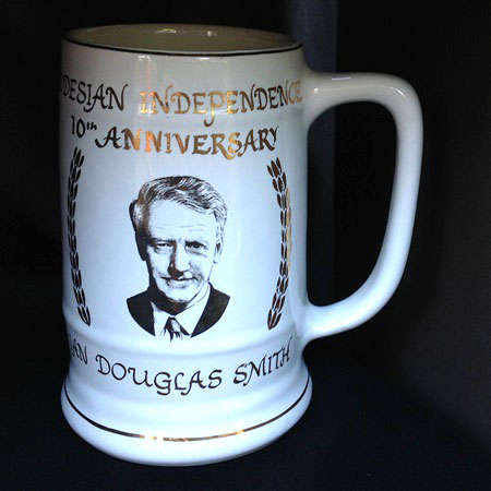 RHODESIAN INDEPENDENCE. 10th Anniversary 1965-1975. Commemorative Ceramic Mug.