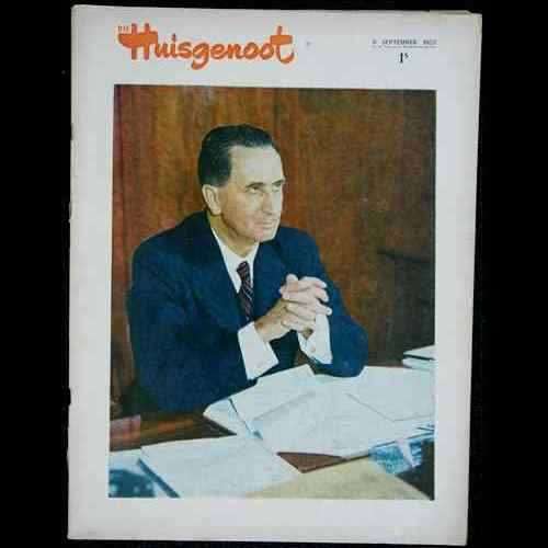DIE HUISGENOOT. Uitgawe van 9 September 1957. Hans Strijdom voorblad.