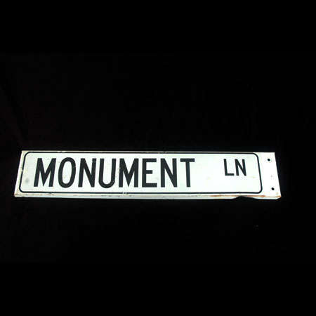 Straatnaambord Ou Suid - Afrika. MONUMENT LAAN. (Pretoria) (c1980) Africana.