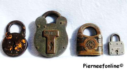 FOUR ANTIQUE / VINTAGE PADLOCKS. (Union, Squire, Yale & Towne and Master). Sold in one lot.