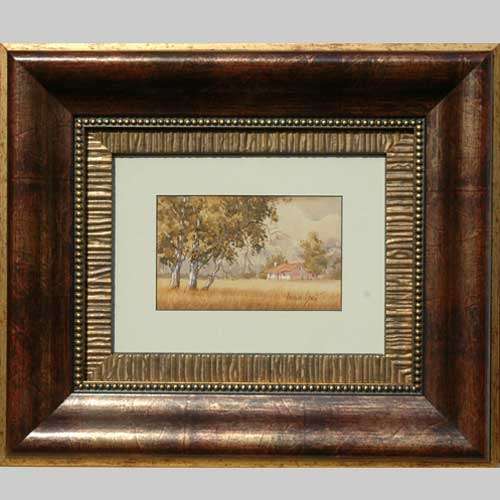 Malcolm (Malachi) Smith (1944 - 2012). A COTTAGE IN THE VELD. Orig Watercolour. 39 x 46. Framed.