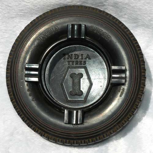 INDIA SUPER VINTAGE RUBBER TYRE PROMOTIONAL ASHTRAY