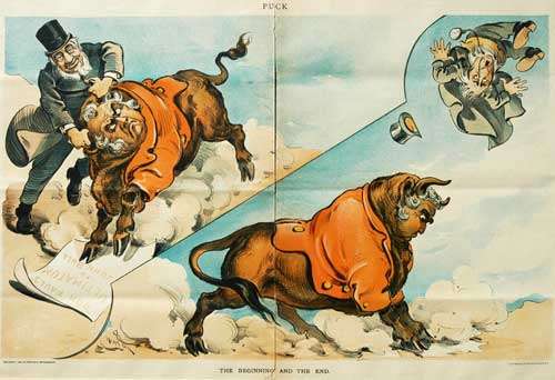 PUCK POLITICAL CARTOON - The Beginning and the End - 1899 (Anglo Boer War). FOR CHRIS ONLY