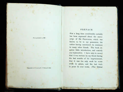 De Profundis  --  Oscar Wilde (First Edition)