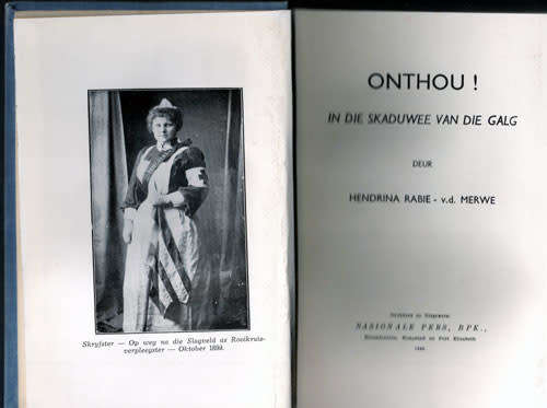 IN DIE SKADUWEE VAN DIE GALG -- Hendrina Rabie - v.d. Merwe