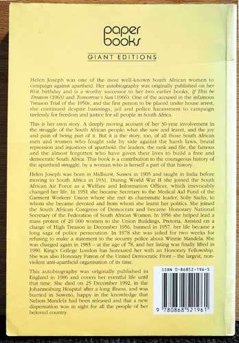 SIDE BY SIDE The Autobiography of Helen Joseph -- Robin Lee
