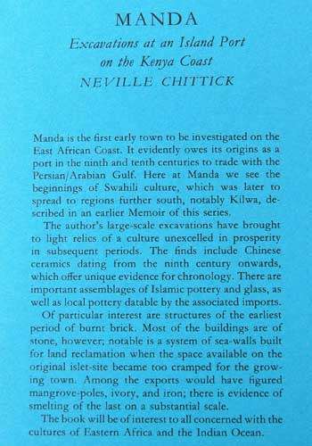 MANDA Excavations at an Island Port on the Kenya Coast - Neville Chittick