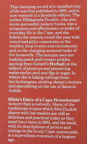 Hilda`s Diary of a Cape Housekeeper -- Hildagonda J. Duckitt