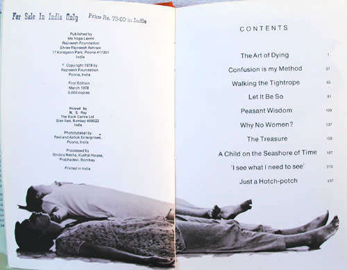 THE ART OF DYING : Talks on Hasidism -- Bhagwan Shree Rajneesh (First Edition)