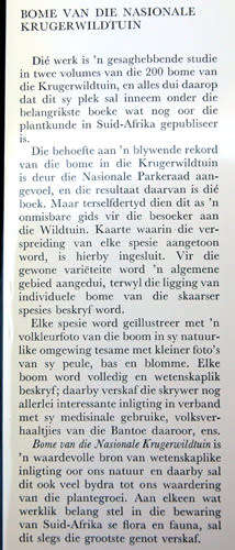 Bome van die Nasionale Krugerwildtuin -- P. van Wyk