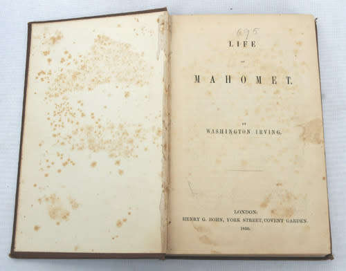 Life of Mahomet -- Irving, Wahington (1850 First Edition)