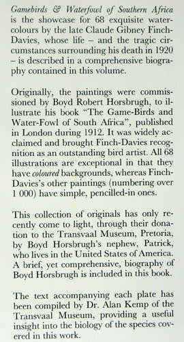 GAMEBIRDS AND WATERFOWL OF SOUTHERN AFRICA -- Finch-Davies