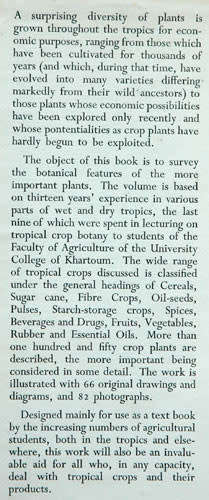 AN INTRODUCTION TO THE BOTANY OF TROPICAL CROPS -- Leslie Cobley