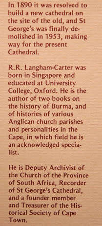 OLD ST GEORGE'S -- RR Langham-Carter