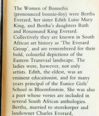 THE WOMEN OF BONNEFOI -- Frieda Harmsen