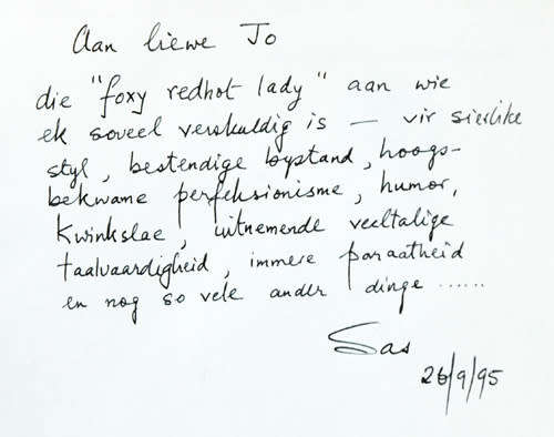 Essays in Honour of SA Strauss-- JJ Joubert (Editor)