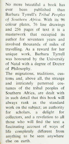 TRIBAL PEOPLES OF SOUTHERN AFRICA -- Barbara Tyrrell