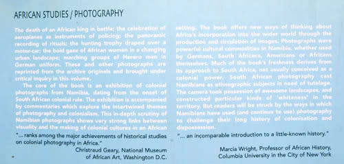 THE COLONISING CAMERA : Photographs in the making of Namibian History -- Wolfram Hartmann (Ed)