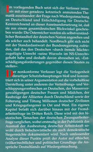 Der Deutsche Aderlass: Wiedergutmachung An Deutschland Und Entschadigung Fur Deutsche  -  Nordbruch