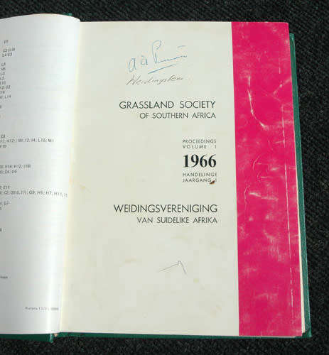 Grassland Society of Southern Africa : Proceedings 1-10 / Weidingsvereninging  Suiderlike Afrika