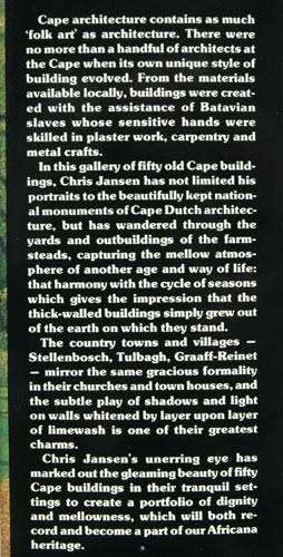 50 Cape Dutch Houses  -- Chris Jansen
