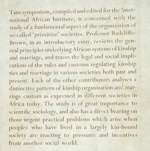 AFRICAN SYSTEMS OF KINSHIP AND MARRIAGE -- A.  Radcliffe- Brown &  Daryll Forde