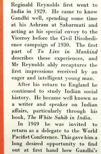 To Live in Mankind:  A Quest for Gandhi -- Reginald Reynolds