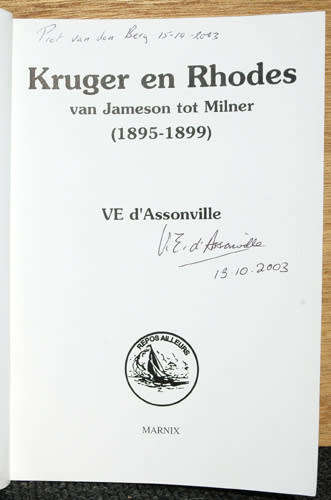 Kruger and Rhodes  : Van Jameson tot Milner (1895-1899) -- V.E. d`Assonville (Geteken)