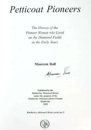 PETTICOAT PIONEERS -- Maureen Rall (signed)