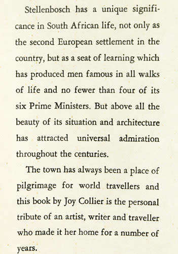 Stellenbosch Revisited -- Joy Collier
