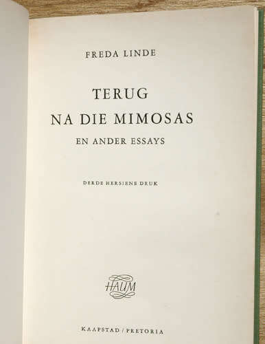 Terug na Die Mimosas -- Freda Linde