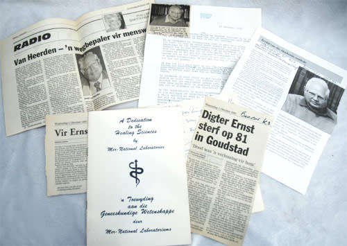 Sport-Gedigte -- Ernst van Heerden (signed limited edition and other ephemera)