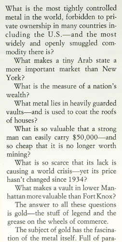 THE WORLD OF GOLD -- Timothy Green