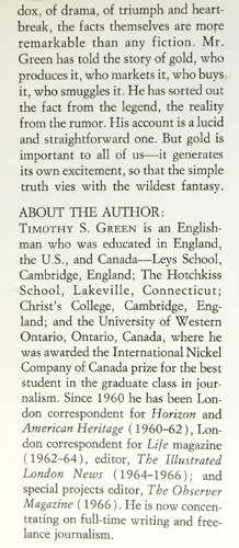 THE WORLD OF GOLD -- Timothy Green