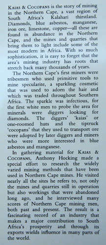 KAIAS & COCOPANS :  the story of mining in South Africa`s Northern Cape-- Anthony Hocking