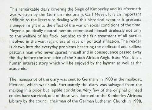 Days of Horror: During the Siege of Kimberley 1899 - 1900 -- Carl Meyer