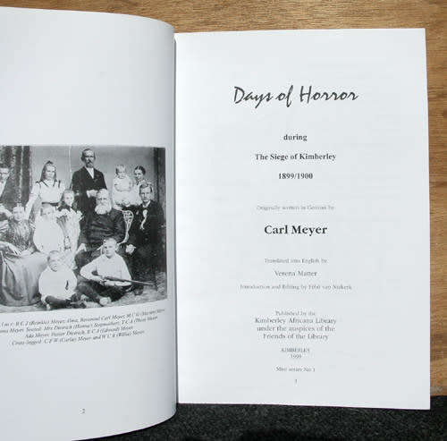 Days of Horror: During the Siege of Kimberley 1899 - 1900 -- Carl Meyer