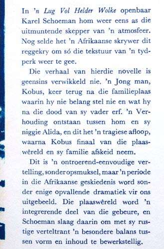`n Lug vol Helder Wolke -- Karel Schoeman