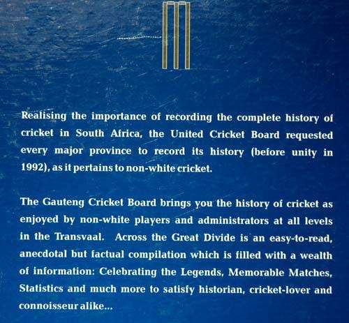 Across the Great Divide - Transvaal Cricket's Joy, Struggles and Triumphs