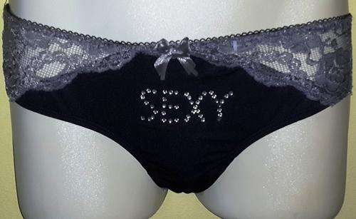 Sexy panty - Black with silver lace