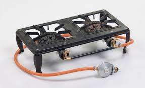 2 PLATE GAS BURNER WITH HOSE & REGULATOR INCLUDED