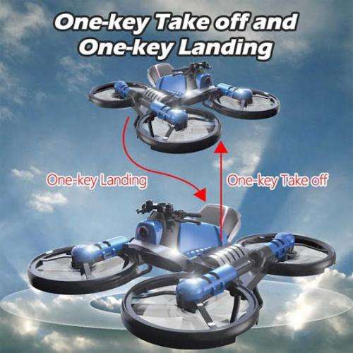 2.4G 2 In 1 Electric RC Deformation Motorcycle Drone WIFI Control RTR Model