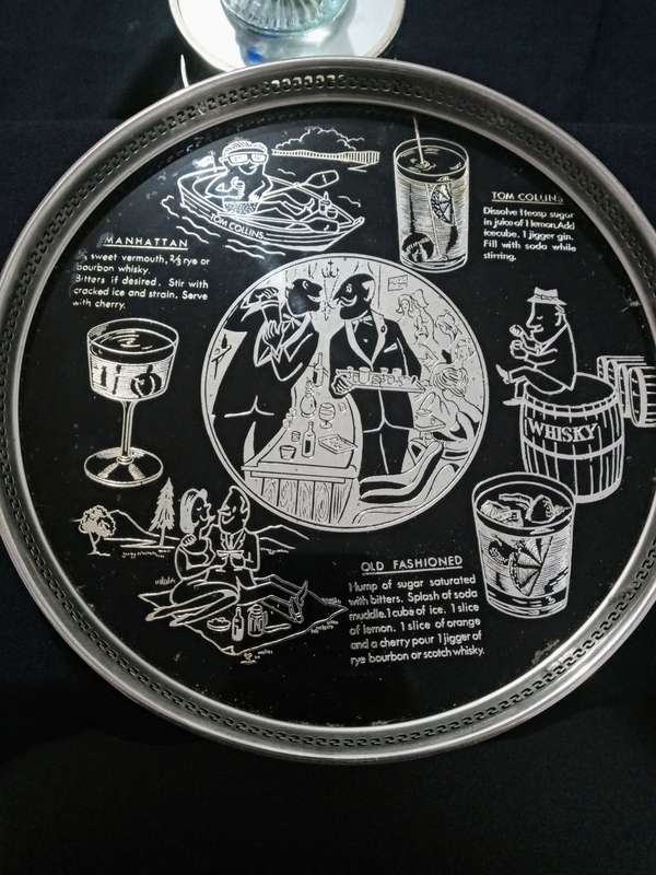 Vintage New York Sternauware Glass Metalware Tray