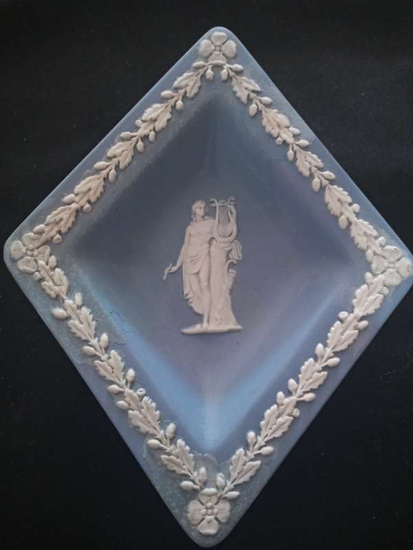 Vintage 1950s Wedgwood Jasperware Zodiac diamond shaped trinket dish