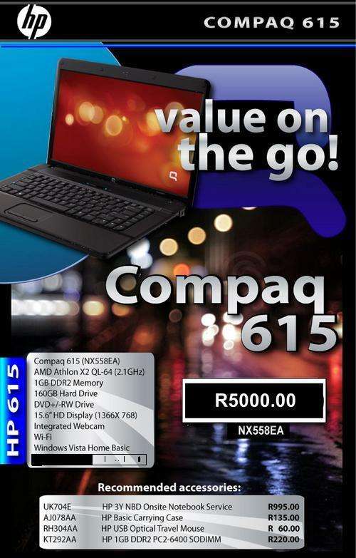 BRAND NEW HP COMPAQ LAPTOP DUAL CORE 2.1GHZ, 160GB HARD DRIVE