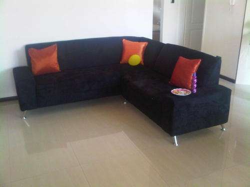 GOMMA GOMMA 2 PIECE CORNER LOUNGE SUITE BLACK