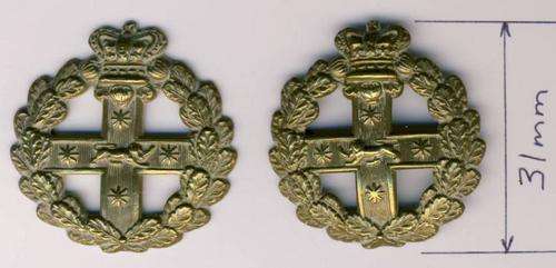 F4893 - New South Wales Regiment COLLAR PAIR circa 1898 QVC (A.B.W. Period)  - VERY SCARCE!!!